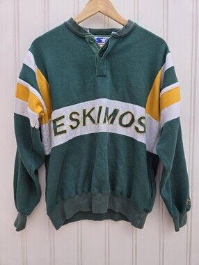 Vintage Starter 90s Edmonton Eskimos Football Pullover Sweater Mens Medium